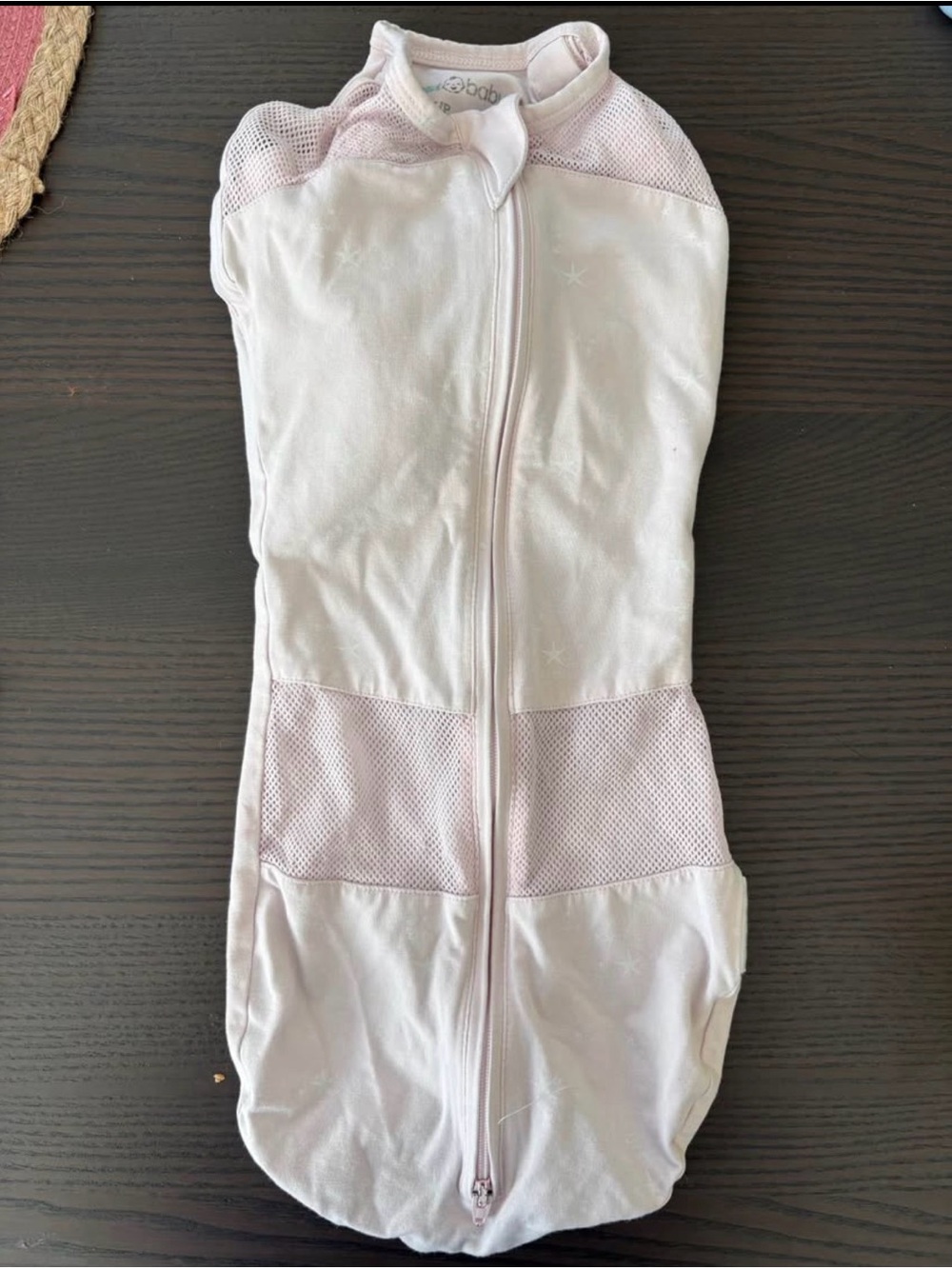 Sleepea Baby sleep sack swaddle - Light Pink with Stars Mesh-Panel Zip